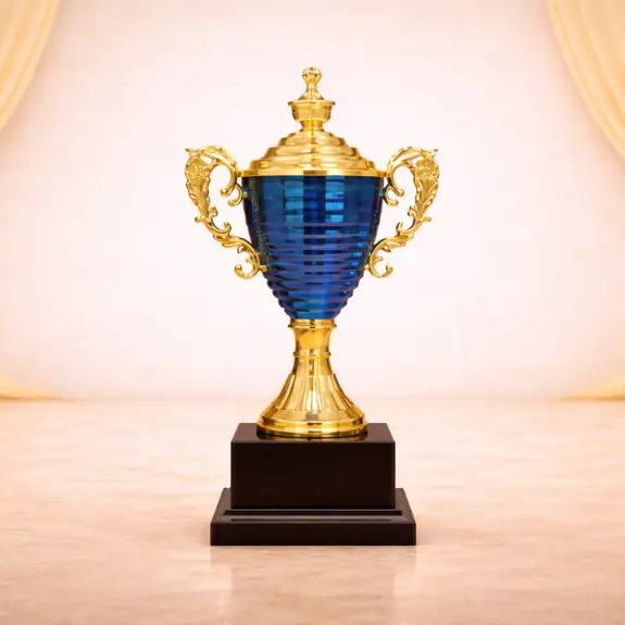 Elegant Ornate blue and gold trophy
