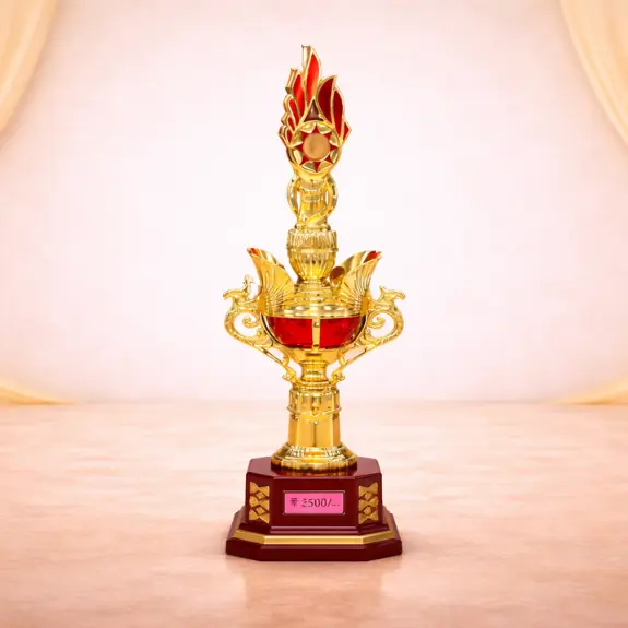 Ornate trophy with golden elegance