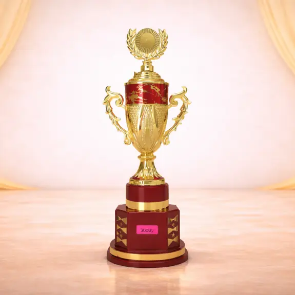 Elegant Trophy in Golden and red Combination