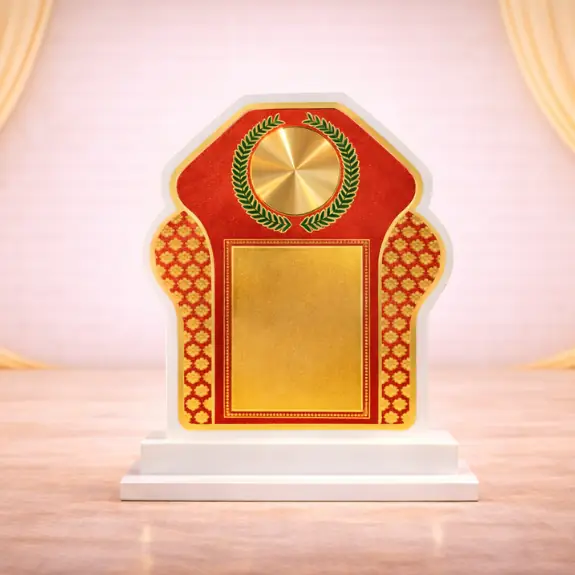 Elegant award plaque with golden accents