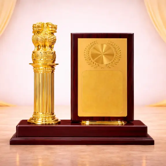Elegant Ashoka pillar award display