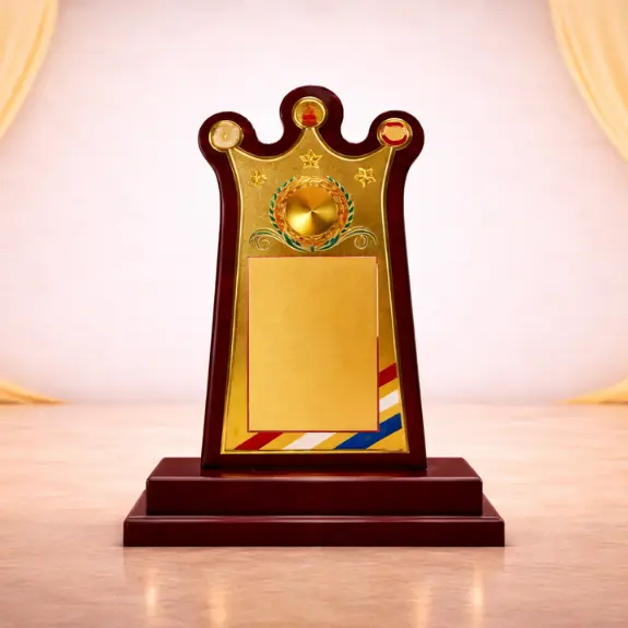Elegant trophy with tricolor ribbon