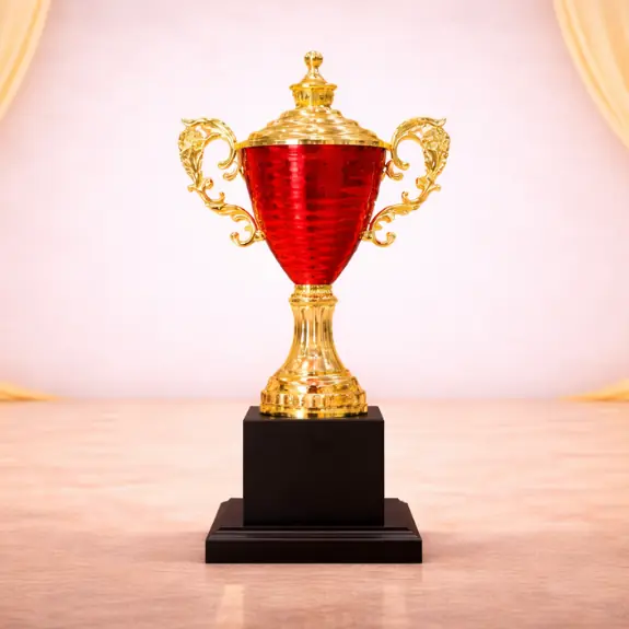 Elegant Red trophy in opulent setting