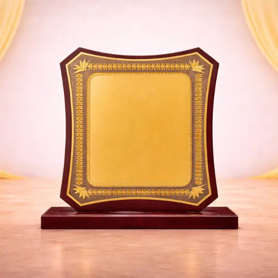 Elegant award plaque with gold detailing